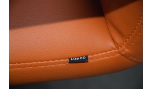 2 design verr armstoelen LARICO, oranje skai bekleed